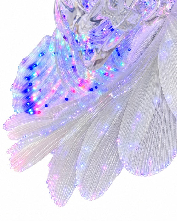 Anioł świąteczny LED 28 cm z wirującym śniegiem USB / baterie