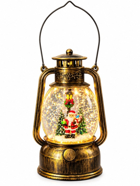 Lampion świąteczny LED 21 cm z muzyką i wirującym śniegiem USB / baterie