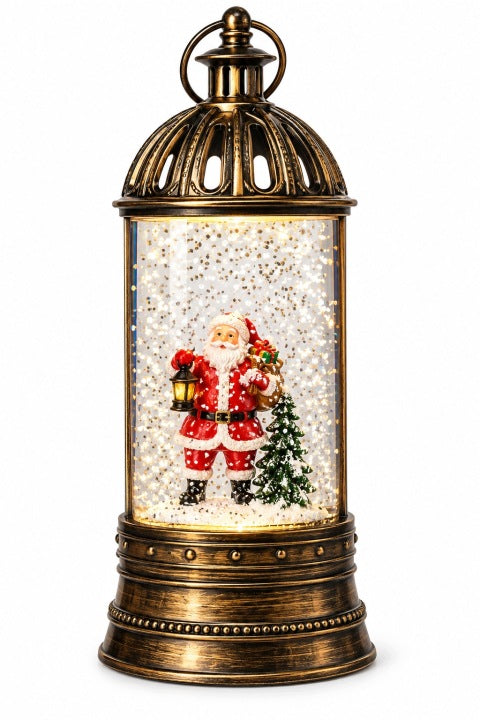 Lampion świąteczny LED 23 cm z muzyką i wirującym śniegiem USB / baterie