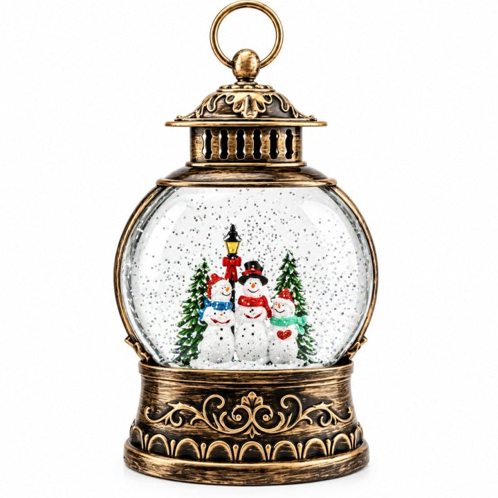 Lampion świąteczny LED 29 cm z muzyką i wirującym śniegiem USB / baterie