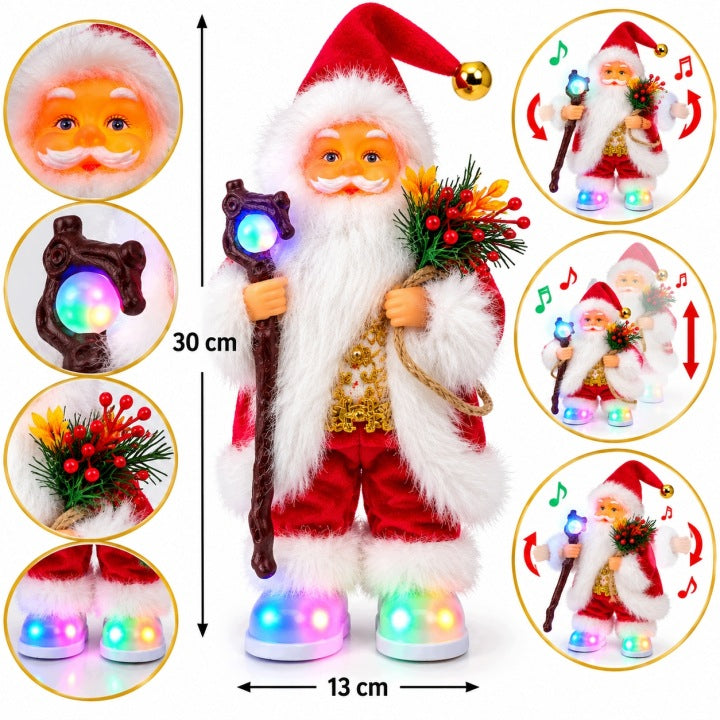 Tańczący Mikołaj 30 cm Jingle Bells z podświetleniem LED
