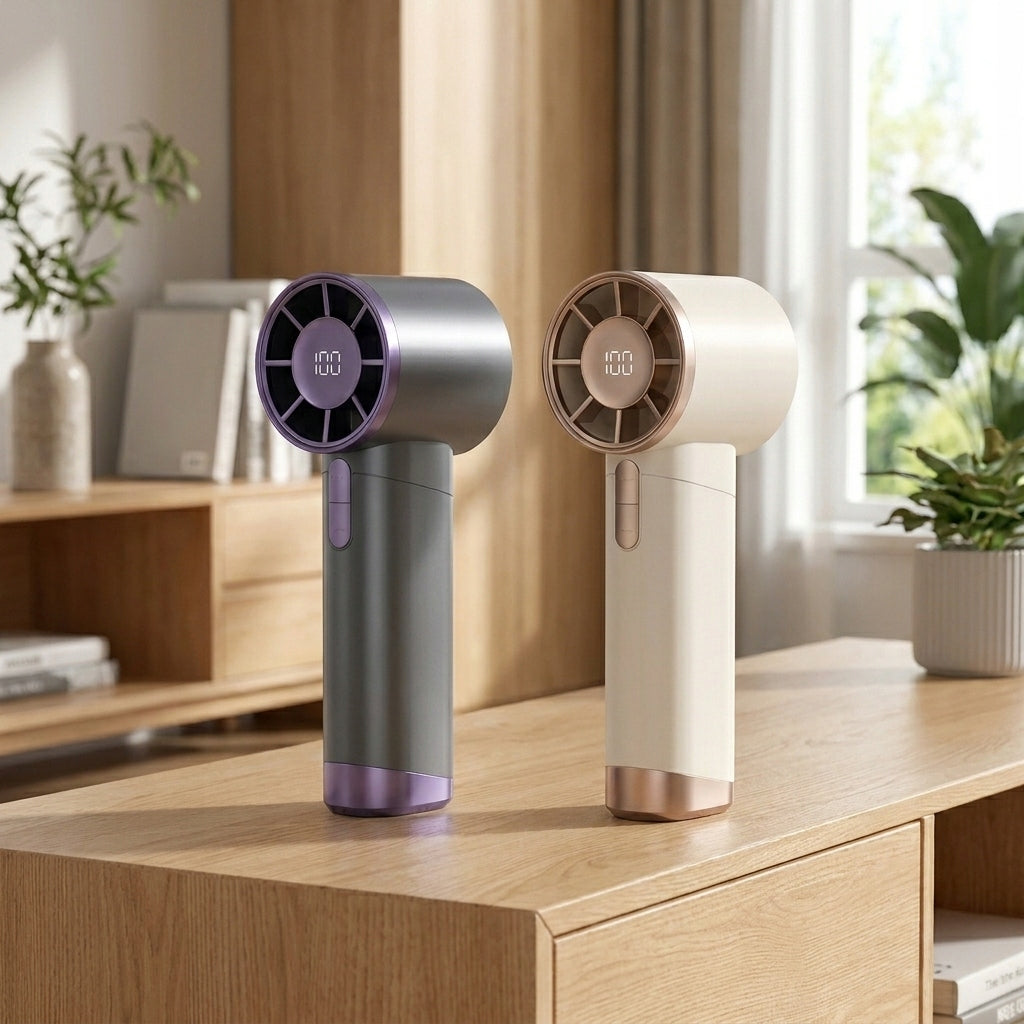 Wentylator ręczny Wuji 100 poziomów LED USB wiatrak przenośny
