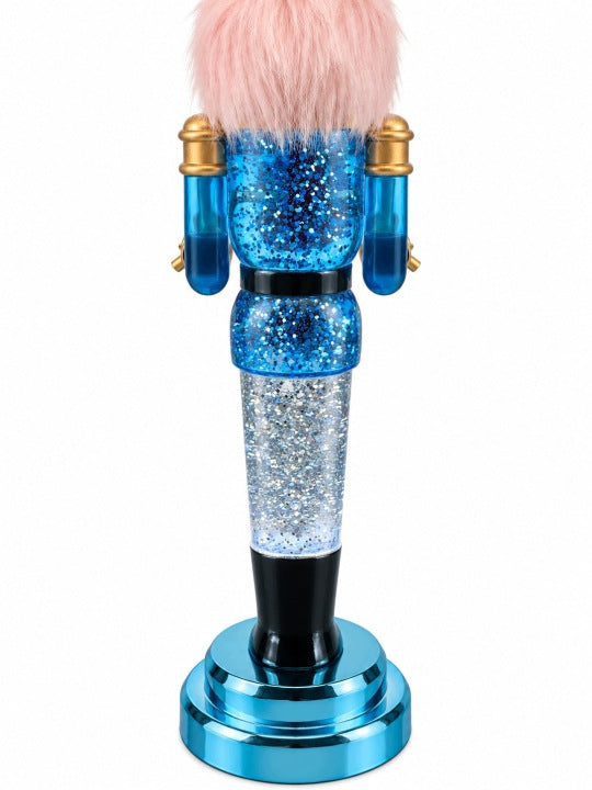 Żołnierz świąteczny LED 34 cm z muzyką i wirującym brokatem USB / baterie