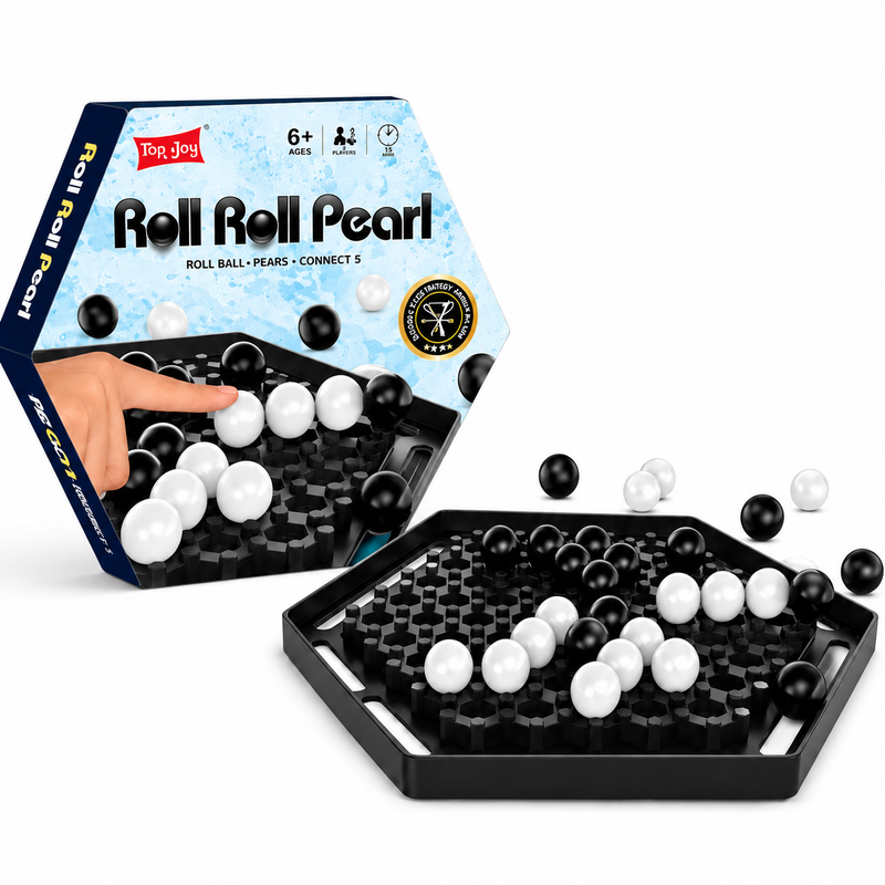 Gra logiczna Roll Roll Pearl: Connect 5 + 28 kulek, 2 osoby, 6+