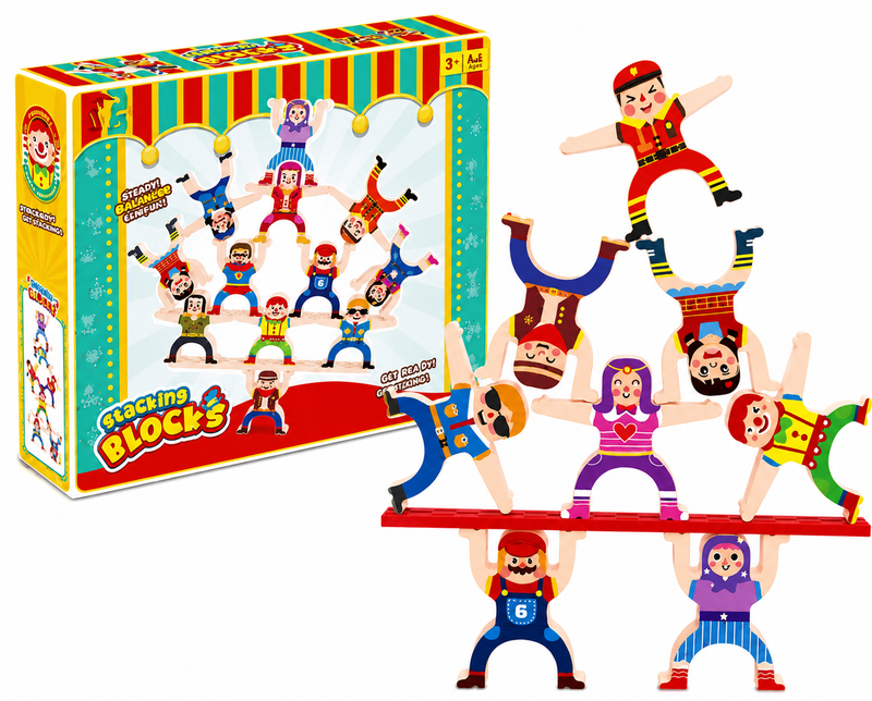 GRA ZRĘCZNOŚCIOWA STACKING BLOCKS BALANSUJĄCA WIEŻA FIGUREK