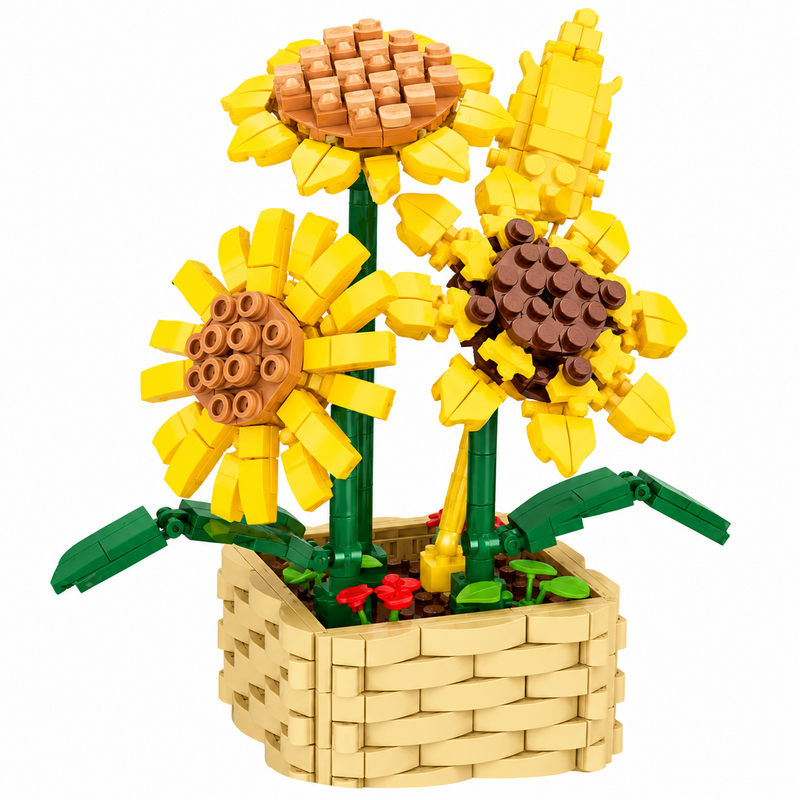 Klocki konstrukcyjne 550 el. Słoneczniki w koszyku – Flower Studio