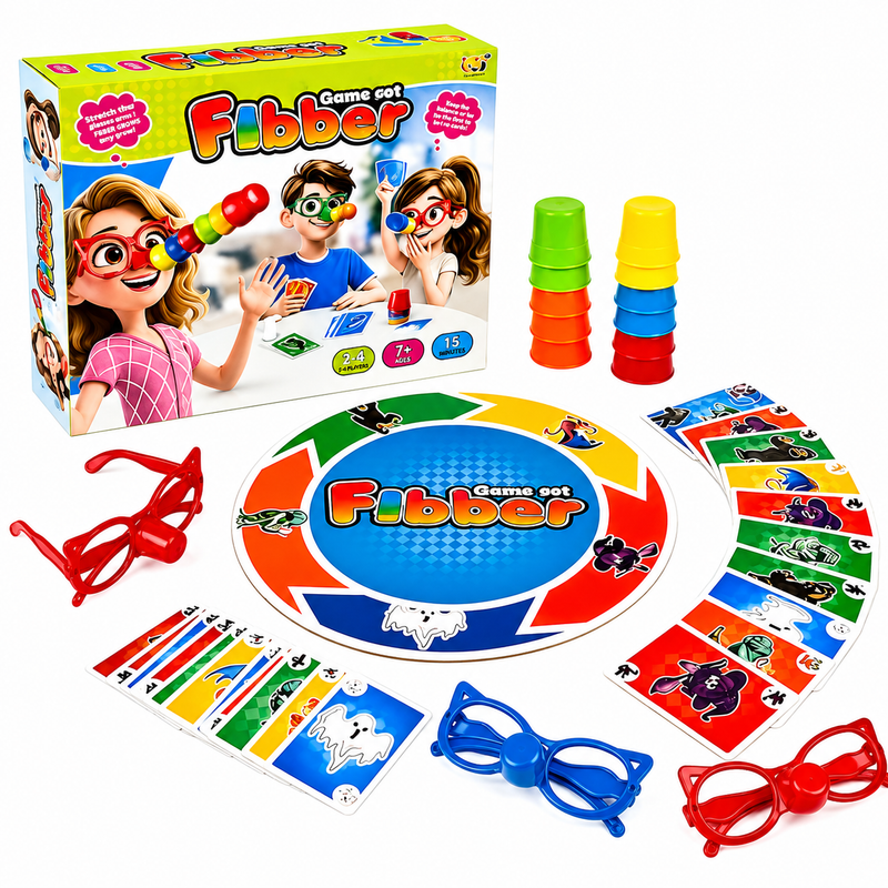 Family Party Game FIBBER Liar Growing Nose Glasses 3+