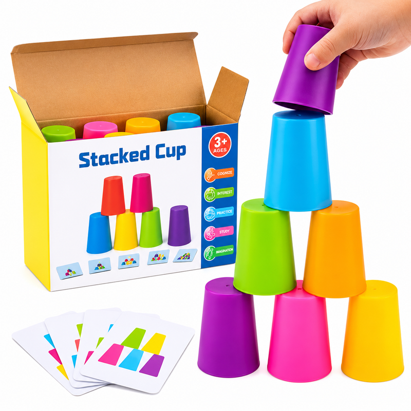 Stacked Cup - gra zręcznościowa: kubeczki do układania + karty 3+