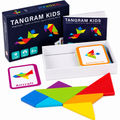 Tangram Kids – drewniana układanka logiczna 7 elementów + 60 kart