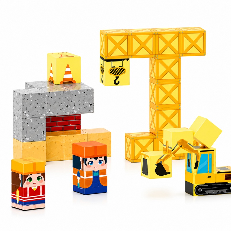 Klocki magnetyczne 3D Edukacyjne zestaw 38 Klocków