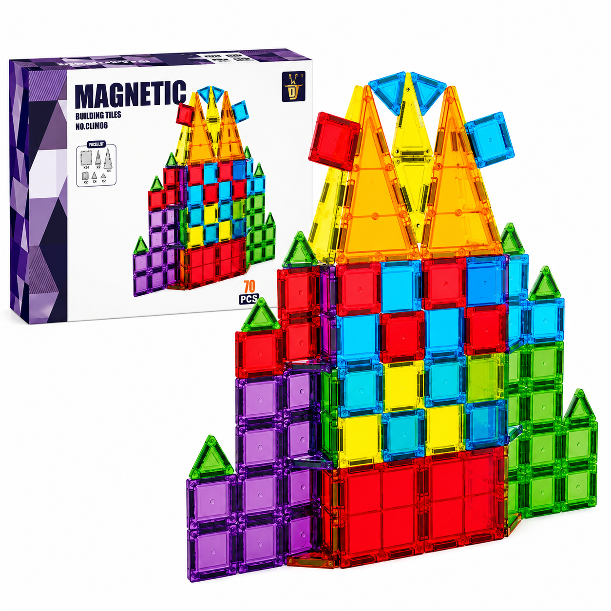 KLOCKI MAGNETYCZNE ZESTAW STEM KONSTRUKCYJNE DIY ZABAWKA 3D 70el EDU 3+