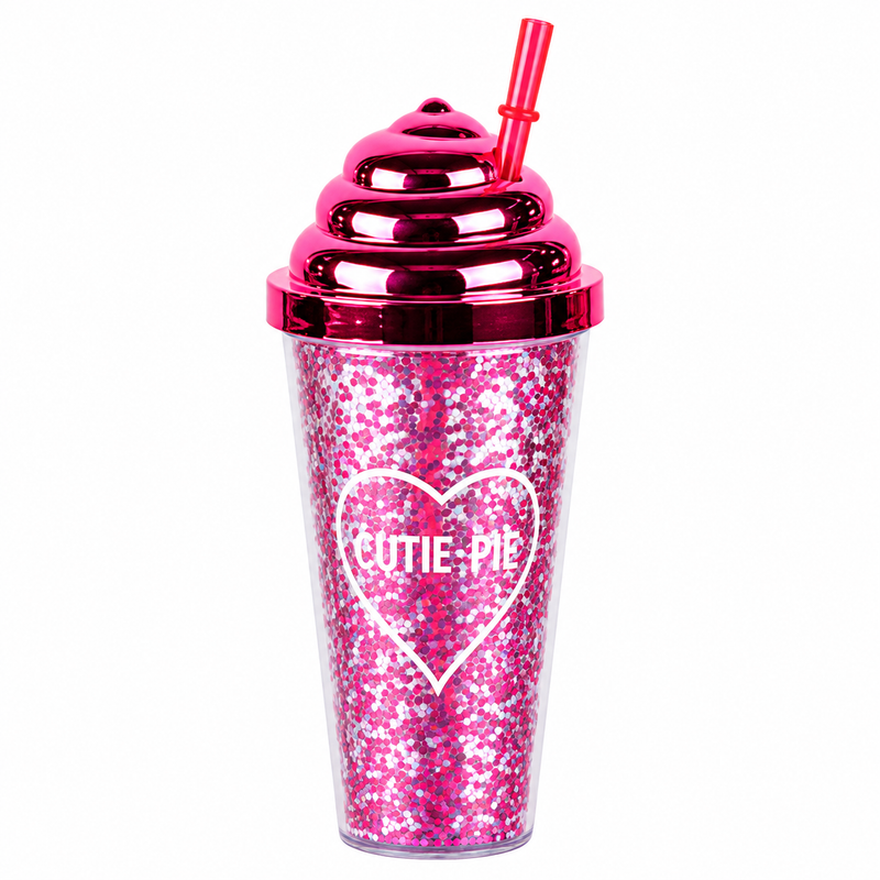 KUBEK ZE SŁONKĄ I POKRYWKĄ CHAMELEON 450ML TUMBLER CUTIE PIE XXL