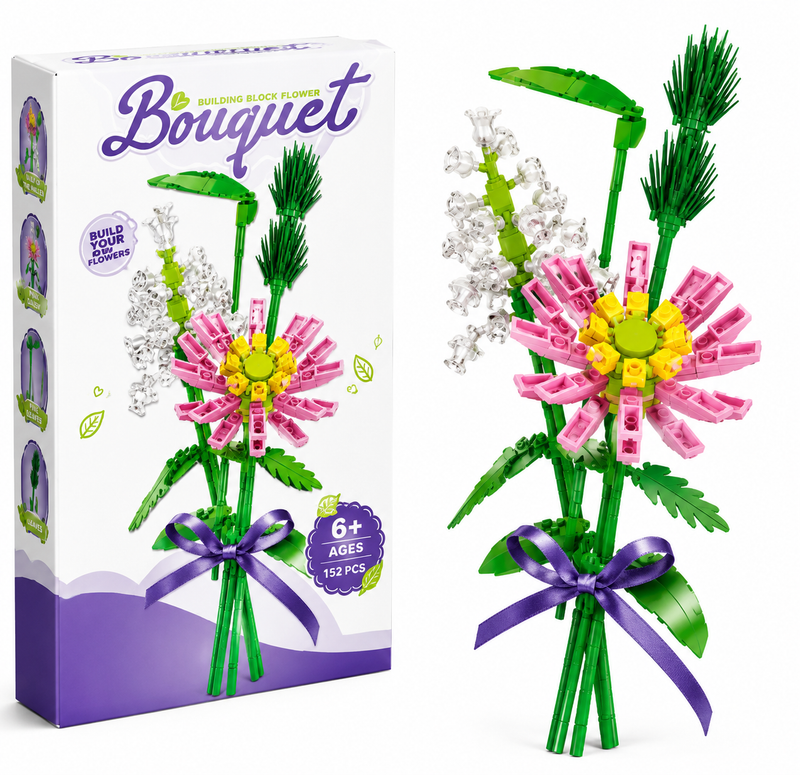 Klocki konstrukcyjne Bouquet – bukiet kwiatów 223+ el. 6+