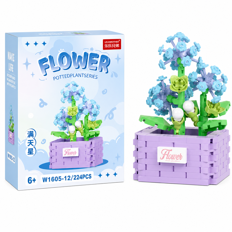 Klocki konstrukcyjne Baby's Breath w doniczce 224 el prezent dekoracja 6+