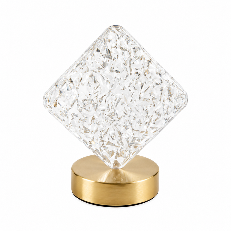 Lampka Kryształowa LED Diamentowa USB 3 Barwy Dotykowa Nowoczesna