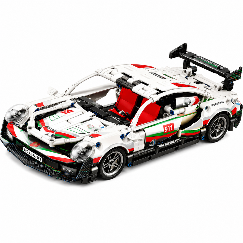 Klocki konstrukcyjne Samochód Sportowy Biało-Czerwony 1:18 Pull-Back – 540 elementów