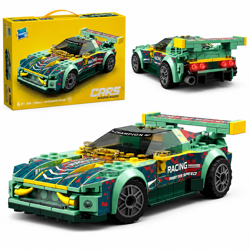 Klocki Auto Sportowe Wyścigowe Pull Back 298 el. Samochód 6+