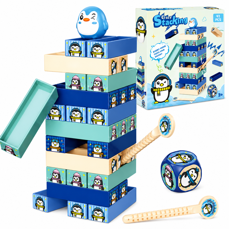 CRAZY STACKING PINGWIN – GRA ZRĘCZNOŚCIOWA WIEŻA BALANSUJĄCA 41 EL