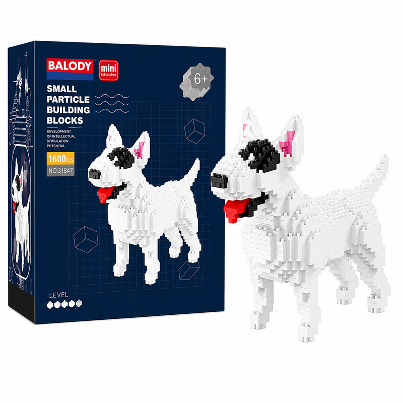 Klocki Konstrukcyjne Pies Bulterier Bullterrier Figurka 3D Balody 797el