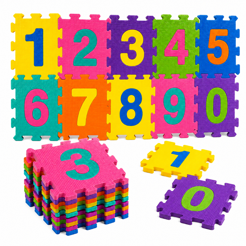 Mata Edukacyjna Puzzle Piankowe Alfabet Dla Dzieci 30x30 cm z Cyframi