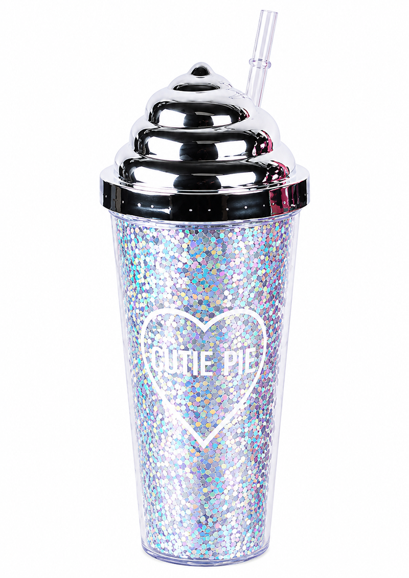 KUBEK ZE SŁONKĄ I POKRYWKĄ CHAMELEON 450ML TUMBLER CUTIE PIE XXL