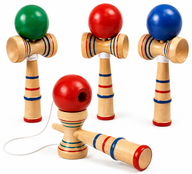 Kendama 19.5 cm wooden – dexterity game for children and adults