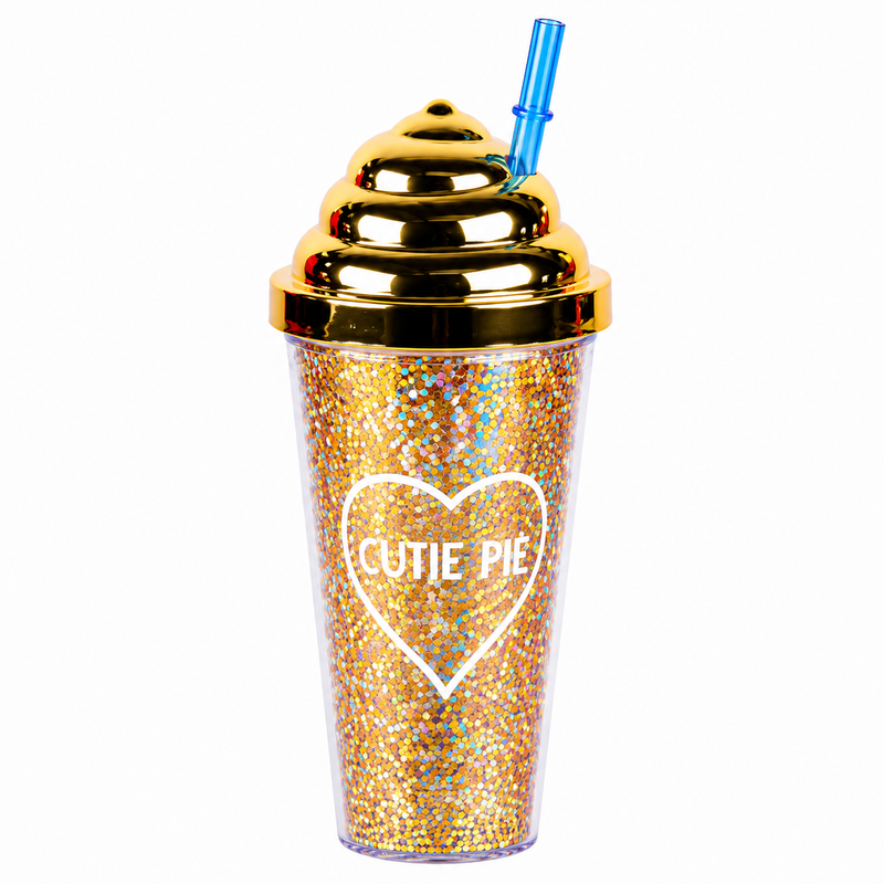 KUBEK ZE SŁONKĄ I POKRYWKĄ CHAMELEON 450ML TUMBLER CUTIE PIE XXL