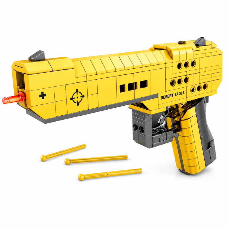 Klocki Konstrukcyjne SUPERWEAPON 3w1 Desert Eagle Złote – 320 elementów