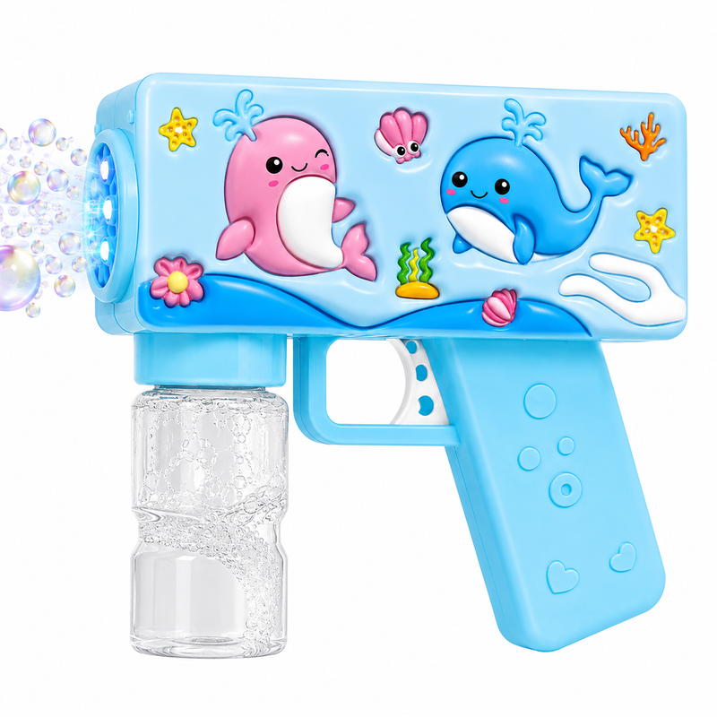 Pistolet na Bańki Mydlane LED Automat Bubble Gun Dla Dzieci