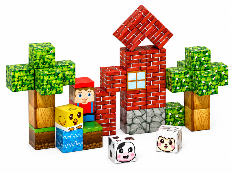 Klocki magnetyczne 3D Edukacyjne zestaw 40 Klocków