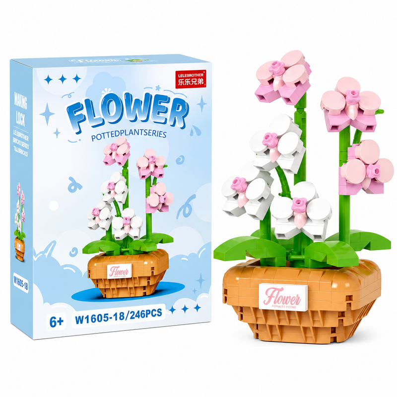 Klocki konstrukcyjne Phalaenopsis w doniczce 246 el Prezent